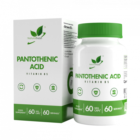 Natural Supp Pantothenic acid, 60 капсул