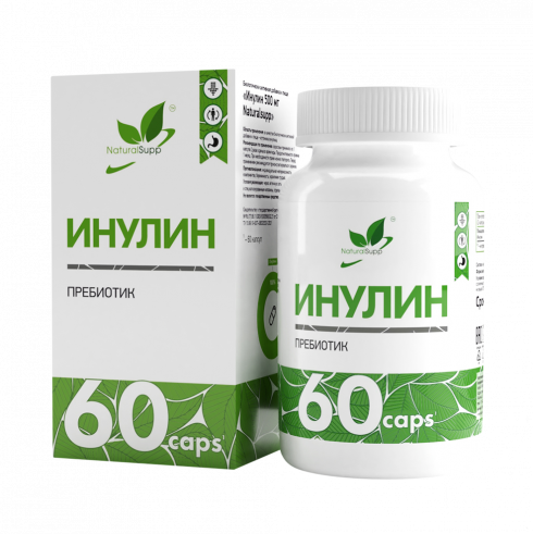 Natural Supp Inulin 500 mg, Инулин 500 мг, 60 капсул