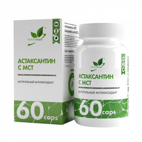 Natural Supp Astaxanthin with MCT, Астаксантин с МСТ, 60 капсул