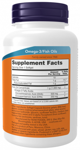 NOW DHA-500, 90 капсул