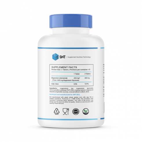 SNT Magnesium Glycinate, Магния Глицинат, 90 таблеток
