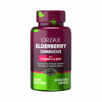 Orzax Elderberry (Sambucus) With Vitamin C and Zinc, Елдрберри (Черная Бузина) с витамином С и цинком, 60 капсул