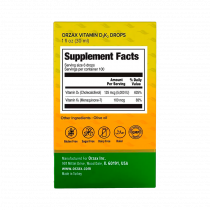 Orzax Vitamin D3K2 Drops, Витамин D3К2 Капли, 30 мл